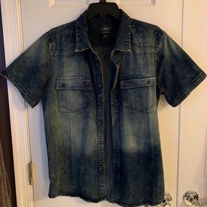 Men’s medium denim button up shirt